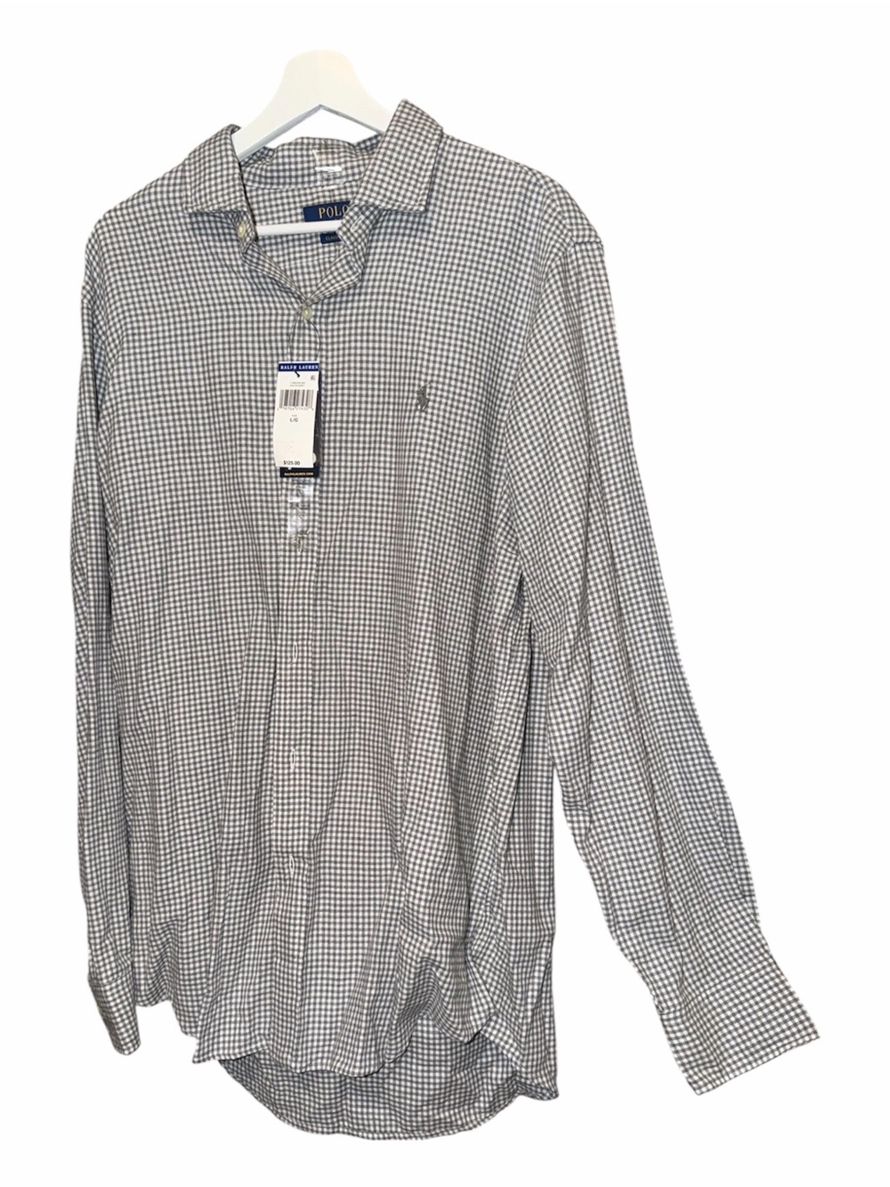 Polo by Ralph Lauren Men's Black and White Check Button-Down Shirt